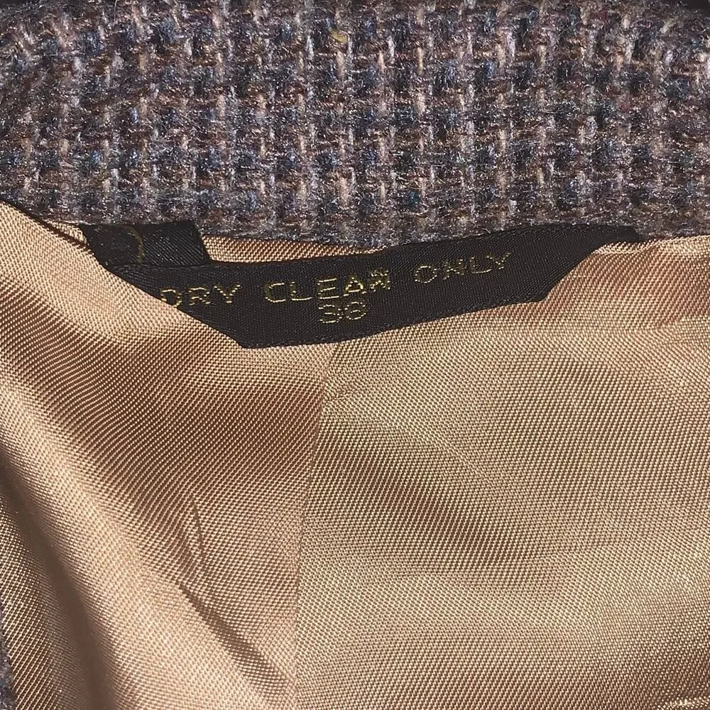 Vintage Haggar Sport Coat Blazer Men's 38 Brown Tweed Wool Suit Jacket USA Made